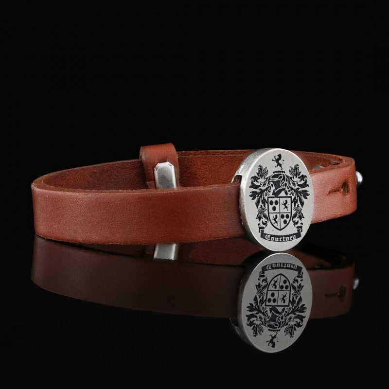 Oval Engraved Family Crest Bracelet by SWISS PLUS - Family Collection - view 7