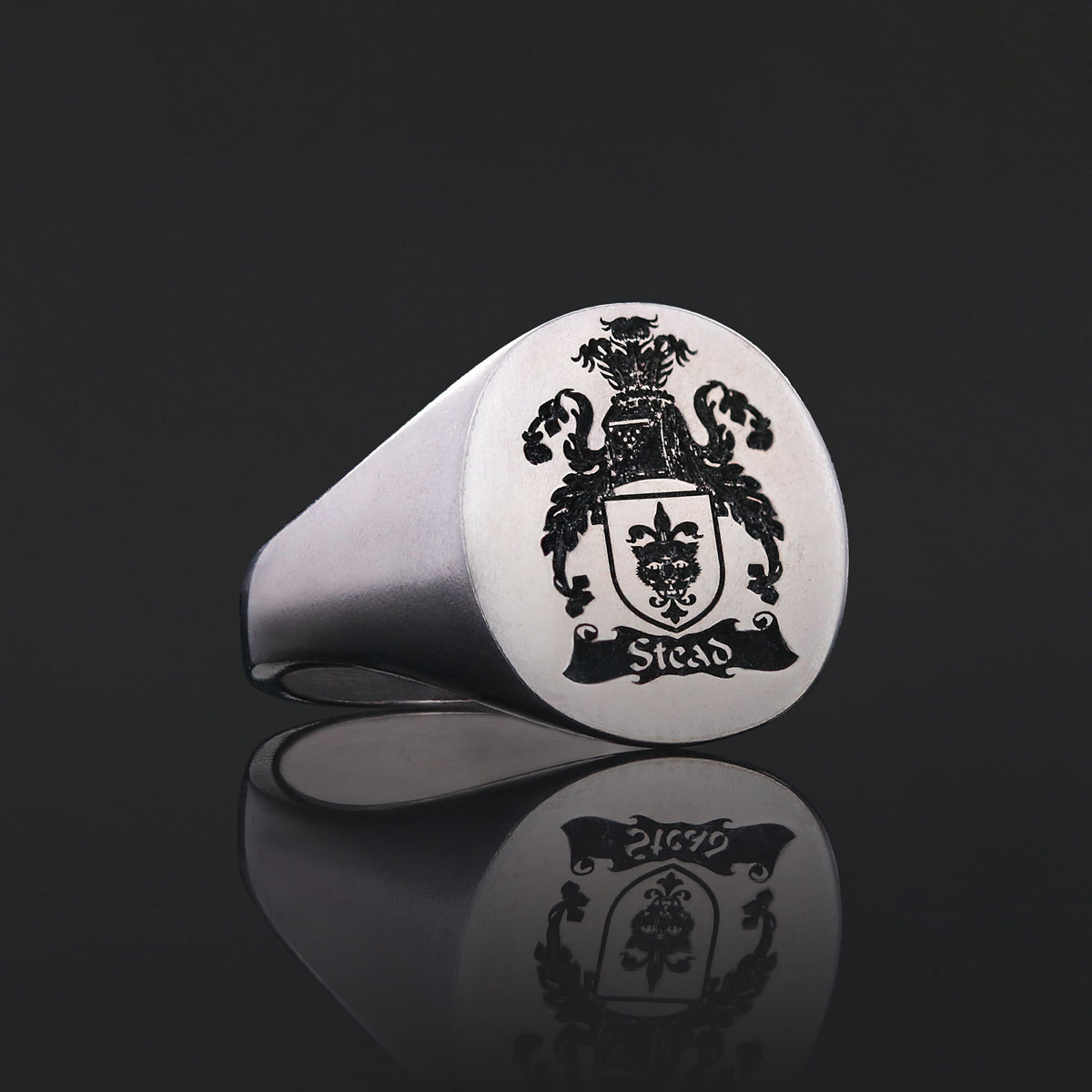 Oval Engraved Family Crest Ring