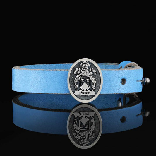 Custom Oval Signet Raised Family Crest Bracelet - view 2