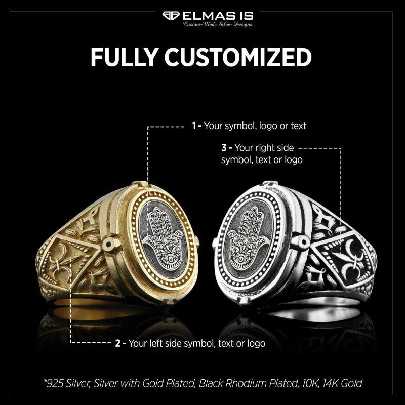 Oval Silver Menorah Ring