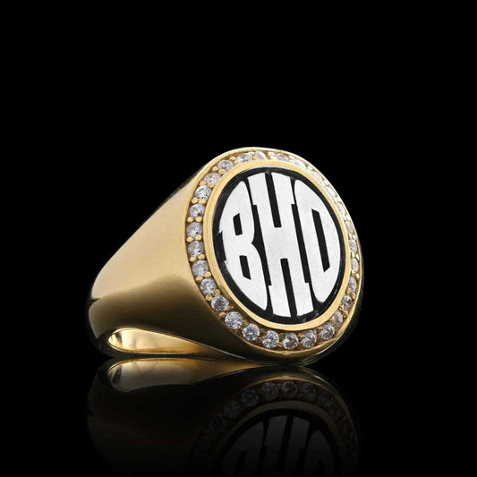 Oval Special Design 925 Sterling Silver Monogram Letter Women Ring by SWISS PLUS - Letter Collection - view 2