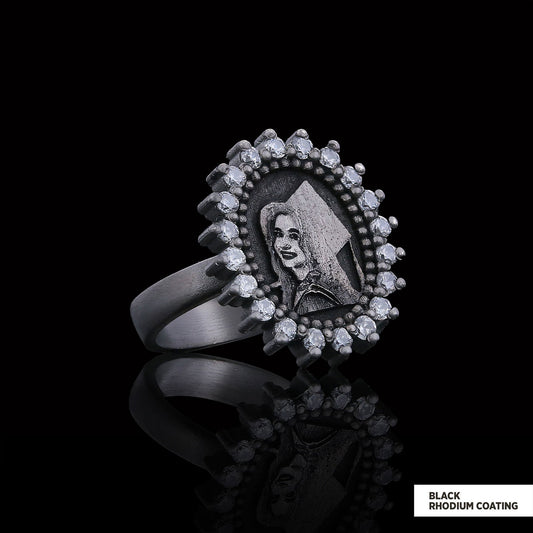 Oval Stone Photo Ring, Personalized Photo Ring, Lover Gift Ring, Women's Accessory, Special Production Photo Ring - view 2