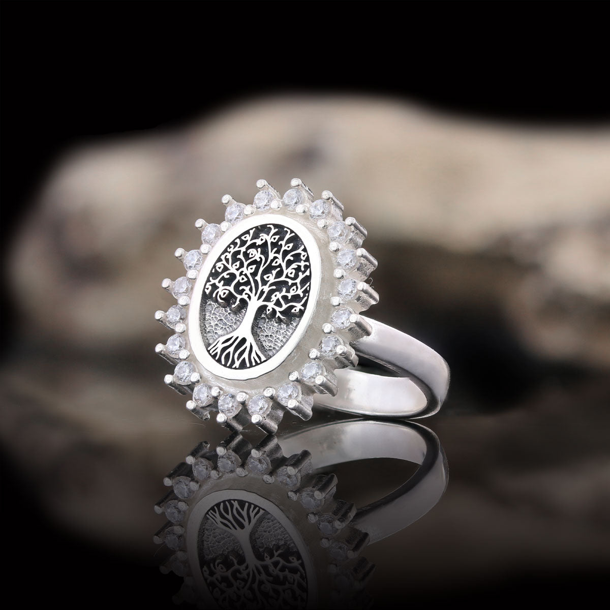 Oval Tree of Life Ring, Family Tree Ring, Christian Tree of Life Ring, Silver Christian Ring Silver by SWISS PLUS - Family Co