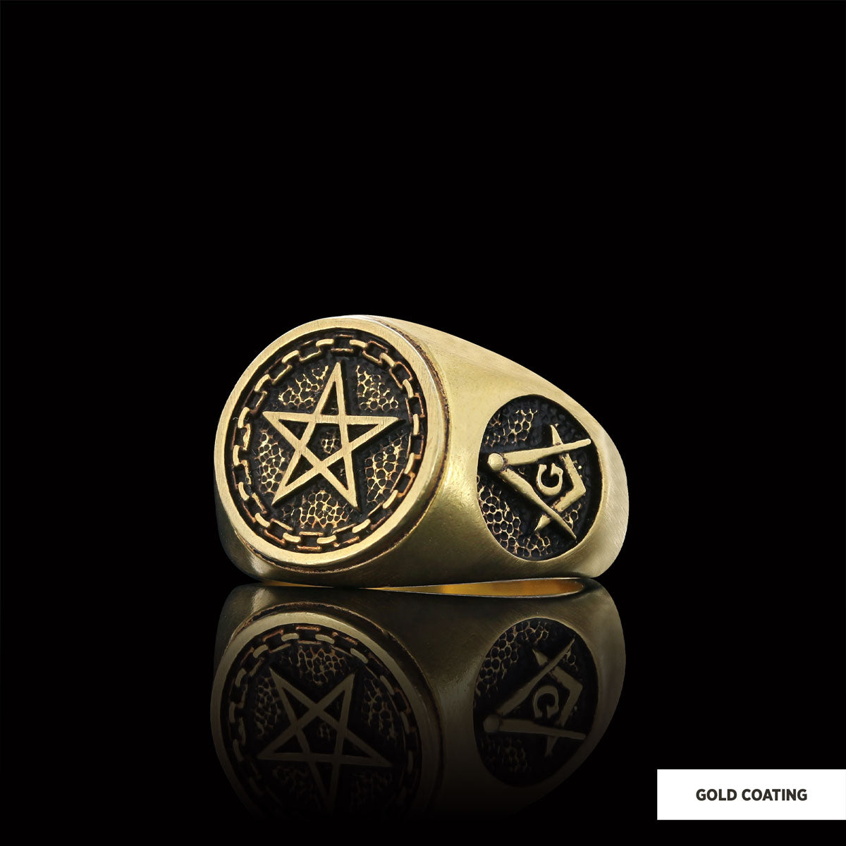 Pentagram Masonic Ring, Mystic Pentagram Masonic Ring – A Symbol of Ancient Wisdom and Eternal Brotherhood, Crafted to Honor the Sacred Secrets of the Freemasons - view 4
