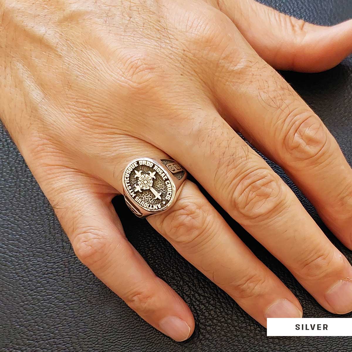 Personalized Rosae Crucis Ring, A Sacred and Symbolic Accessory by SWISS PLUS - Rosae Crucis Collection - view 7