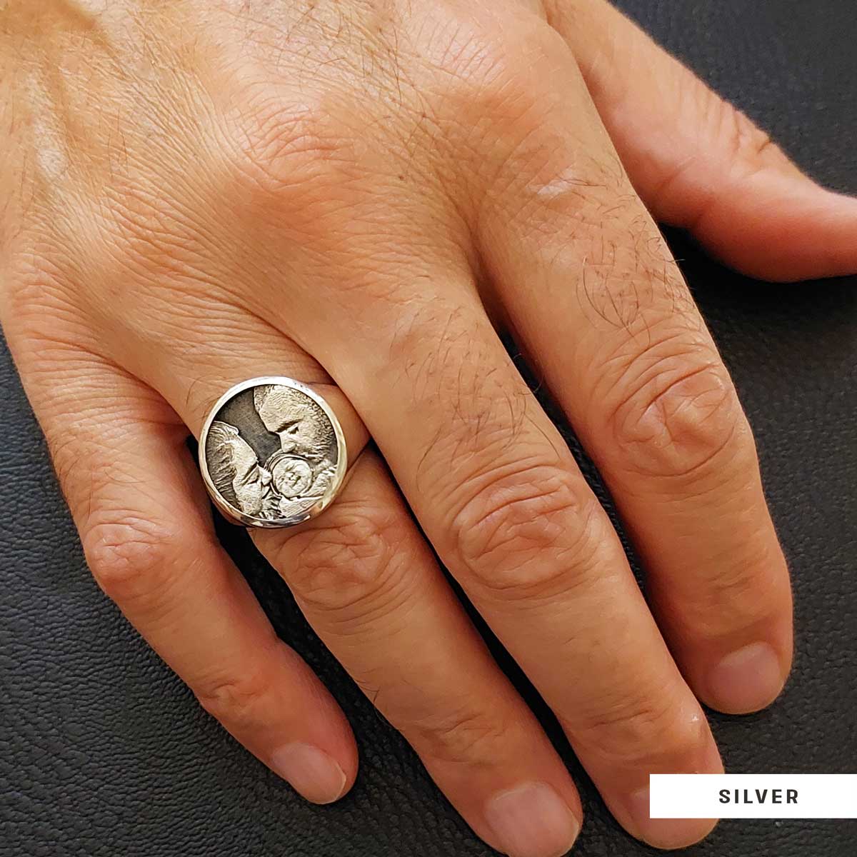 Personalized Round Photo Ring, Wear Your Memories, Family Photo Ring by SWISS PLUS - Photo Collection - view 7