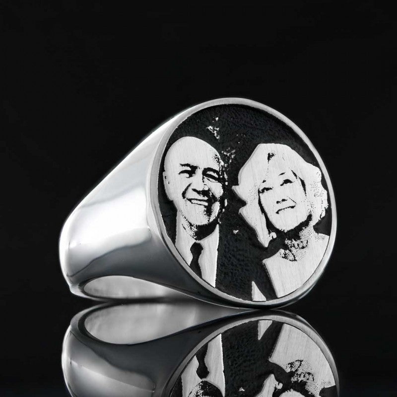Photo Oval Silver Ring