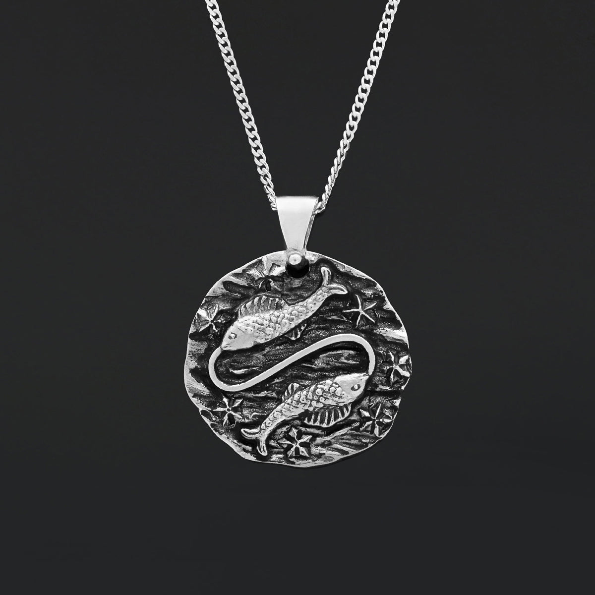 Pisces Pendant, Zodiac Jewelry, Sterling Silver, Astrology Necklace, Gift for Pisces, Unique Pisces Pendant