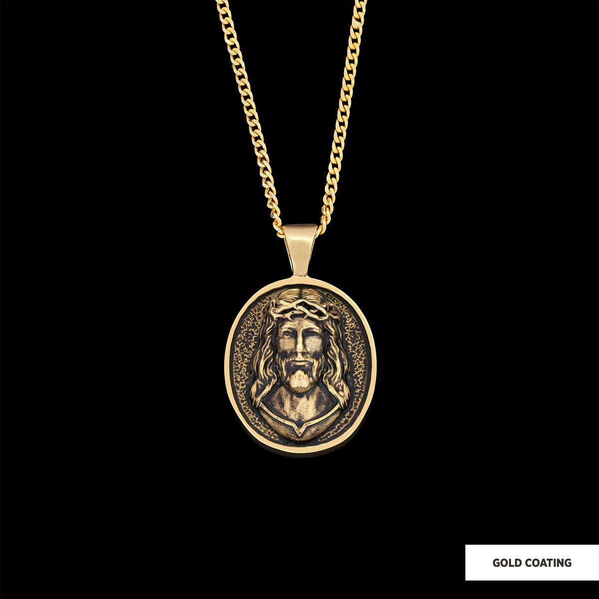 Religious Silver Necklace, 3D Silver Jesus Pendant, Religious Gift, Religious Christian Jewelry, Christ Accessor Gold Coating