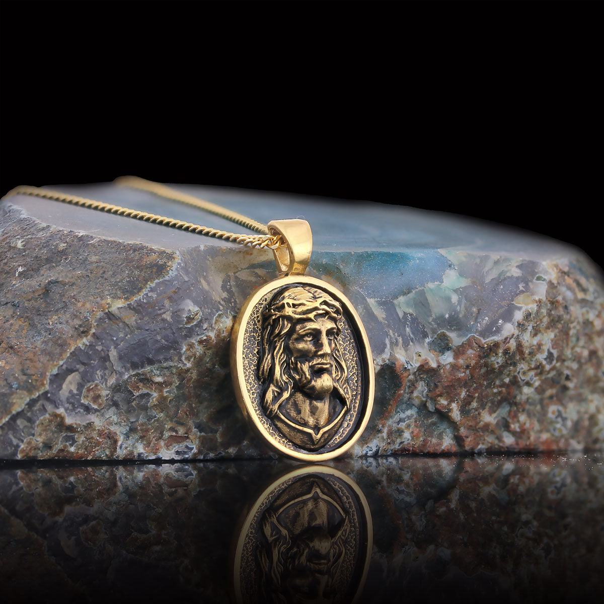 Religious Silver Necklace, 3D Silver Jesus Pendant, Religious Gift, Religious Christian Jewelry, Christ Accessor Gold Coating
