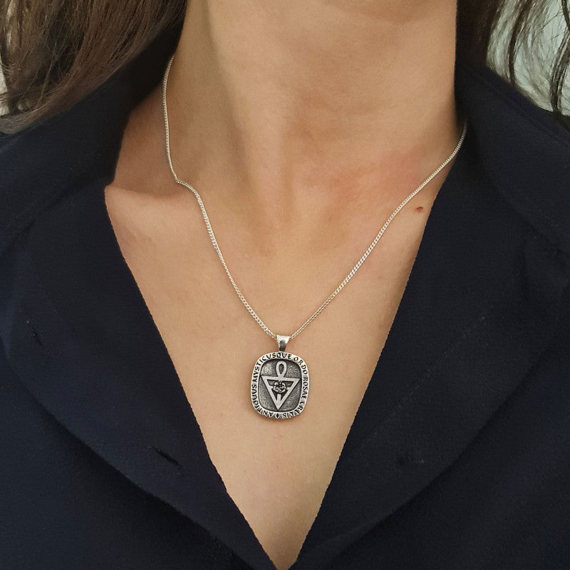 Rosae Crucis Masonic Silver Pendant by SWISS PLUS - Mason Collection - view 3