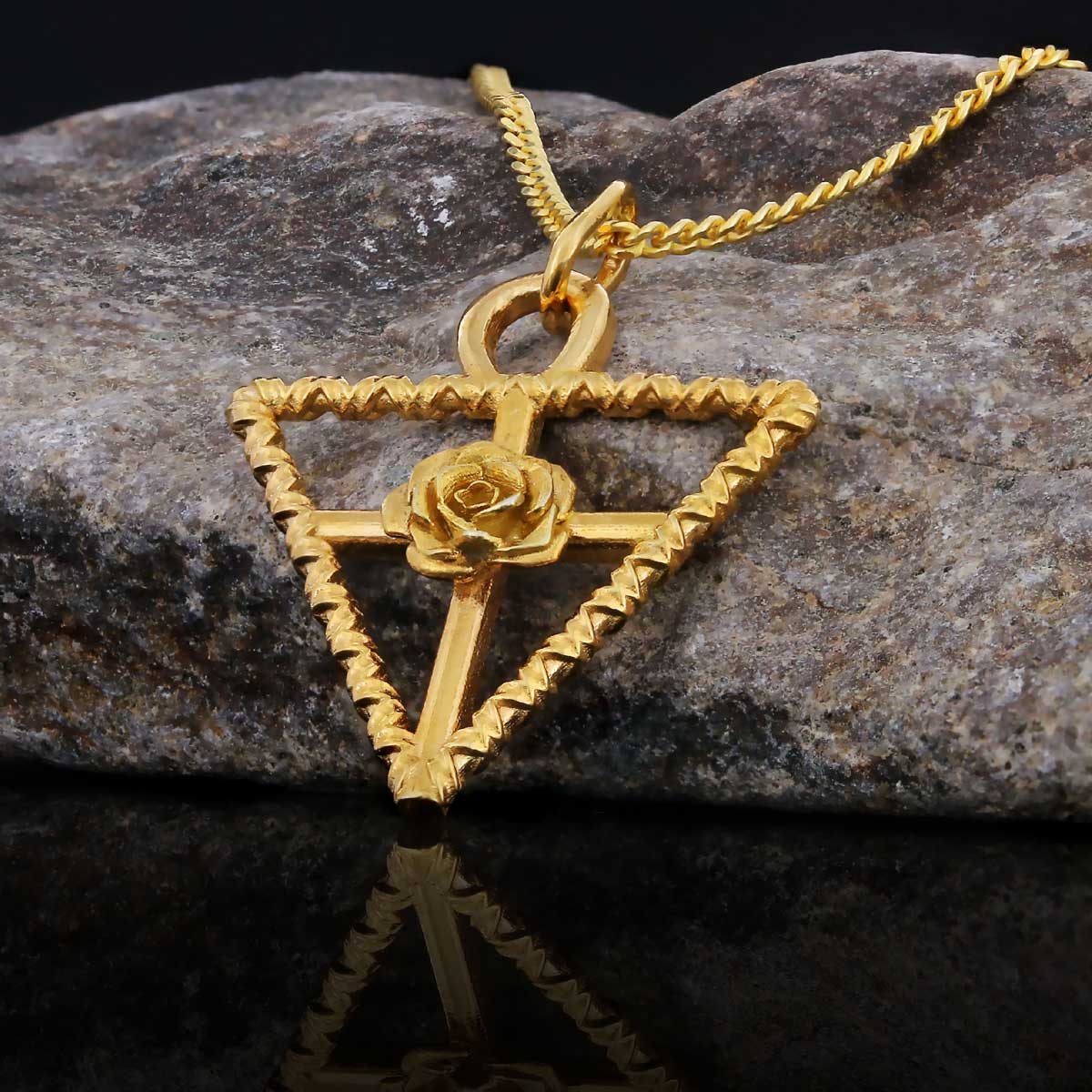 Rosae Crucis Necklace, Rosicrucian Handmade Sterling Silver Necklace - view 1