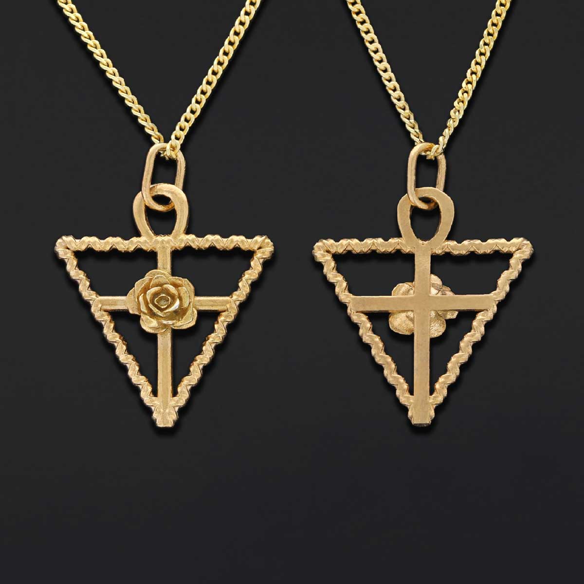 Rosae Crucis Necklace, Rosicrucian Handmade Sterling Silver Necklace - view 4