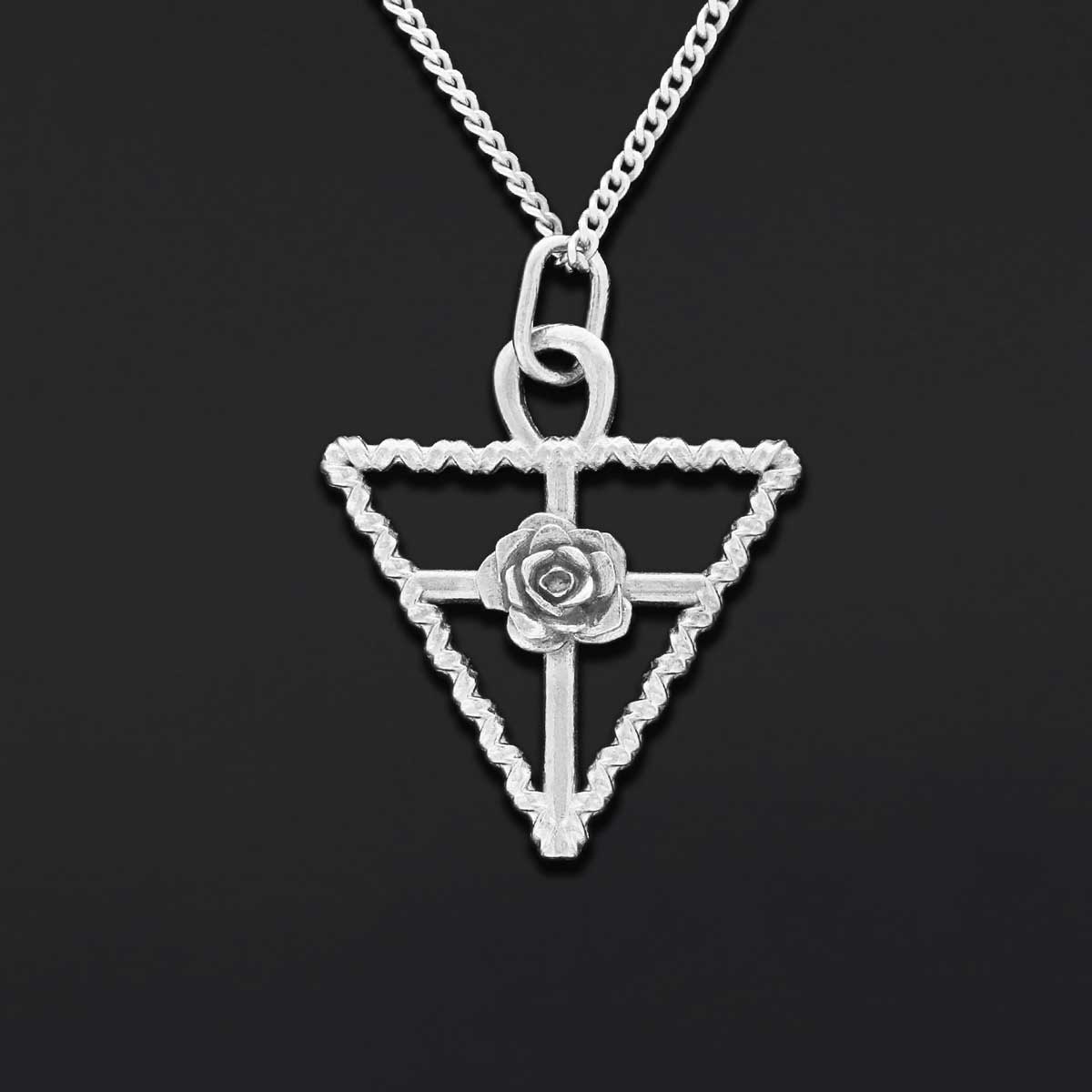 Rosae Crucis Necklace, Rosicrucian Handmade Sterling Silver Necklace - view 5