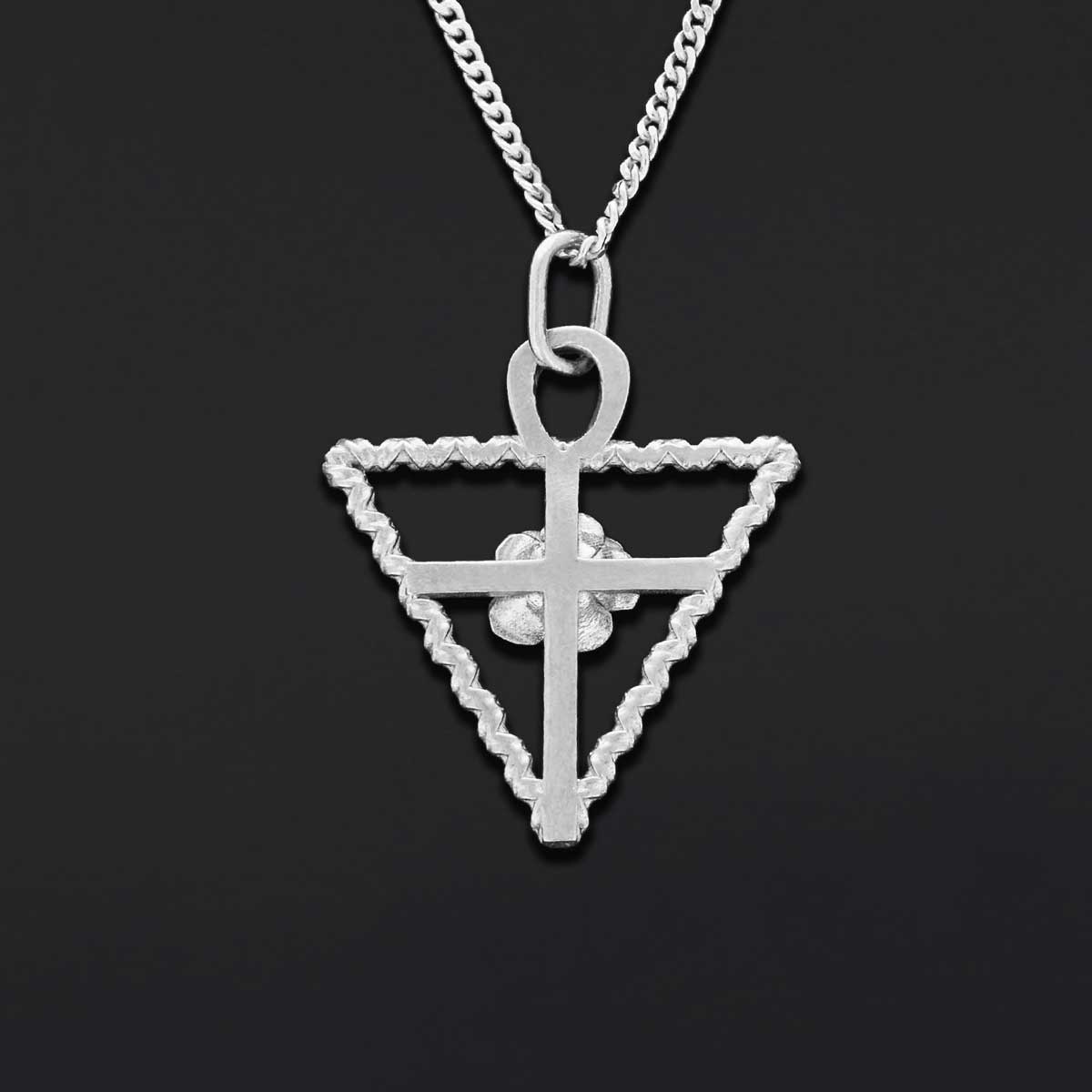 Rosae Crucis Necklace, Rosicrucian Handmade Sterling Silver Necklace - view 6
