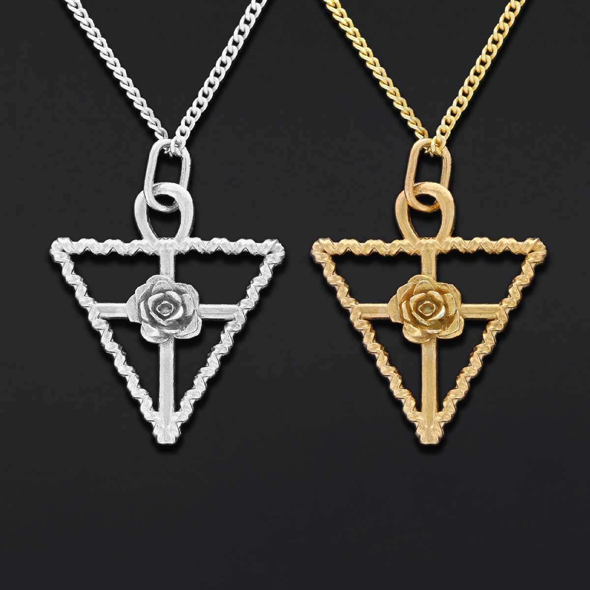 Rosae Crucis Necklace, Rosicrucian Handmade Sterling Silver Necklace - view 7