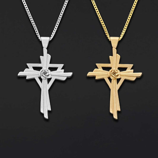 Rosicrucian Jewelry, Cross Pendant Necklace, Amorc Symbol Necklace for Spiritual Growth