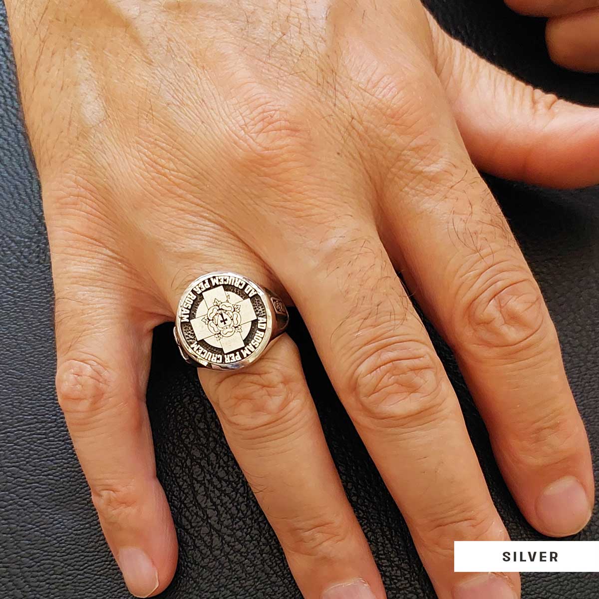 Round Amorc Jewelry, Spiritual Ring of the Rosicrucian Order, Custom Rosae Crucis Ring
