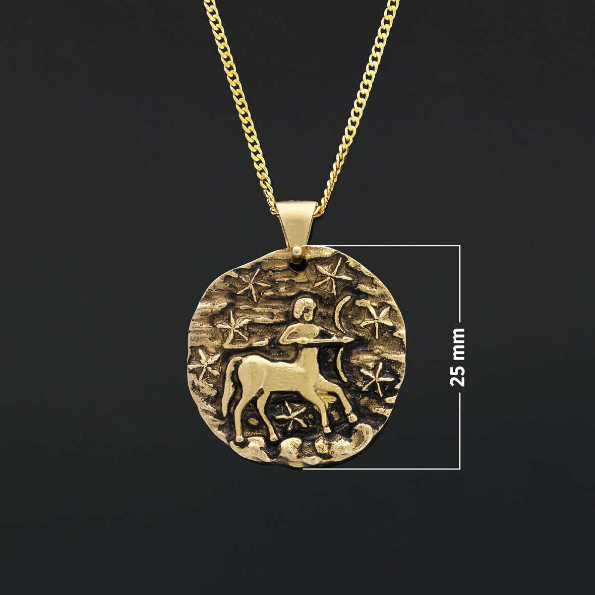 Sagittarius Horoscope Pendant, Zodiac Sign Jewelry, Astrological Necklace - view 3