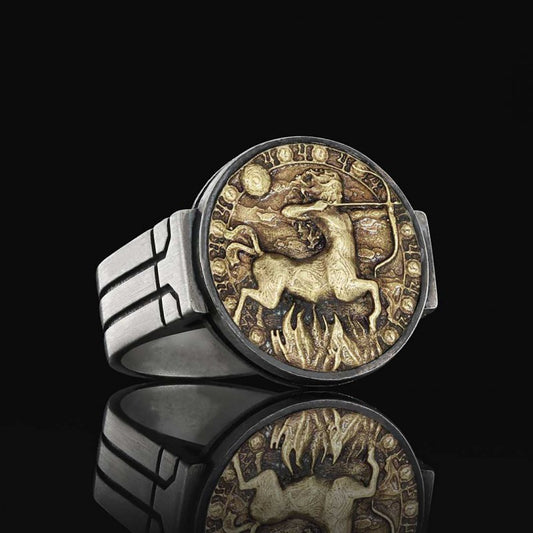Sagittarius Zodiac Round Ring