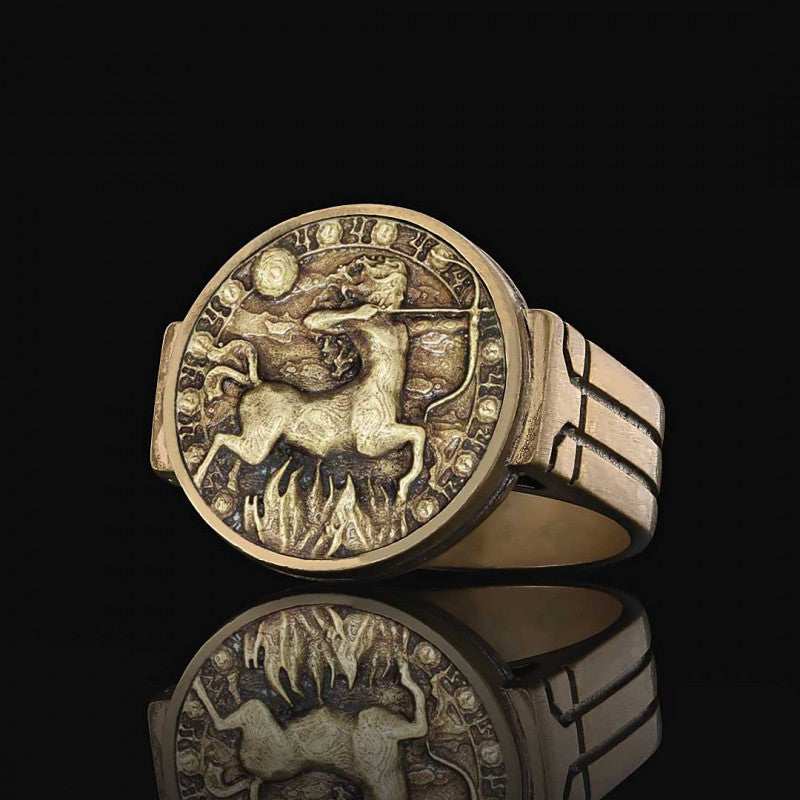Sagittarius Zodiac Round Ring - view 3