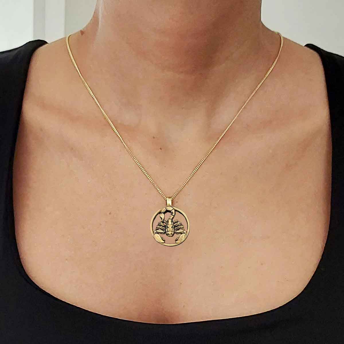 Scorpio Pendant, Sterling Silver Scorpio Necklace, Scorpio Jewelry, Horoscope Scorpio Necklace - view 3