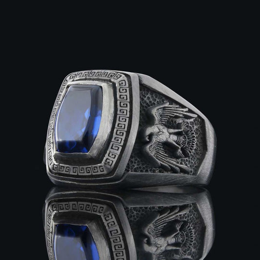 Sterling Silver Ottoman Eagle Signet Ring - view 2