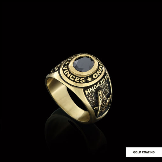 Side Embossed Acacia Masonic Ring, Master Mason Ring, Elegant Masonic Ring by SWISS PLUS - Mason Collection - view 2