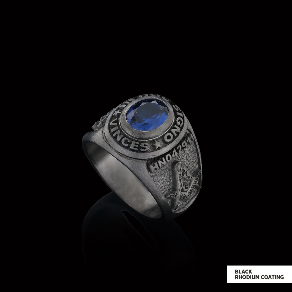 Side Embossed Acacia Masonic Ring, Master Mason Ring, Elegant Masonic Ring - view 4