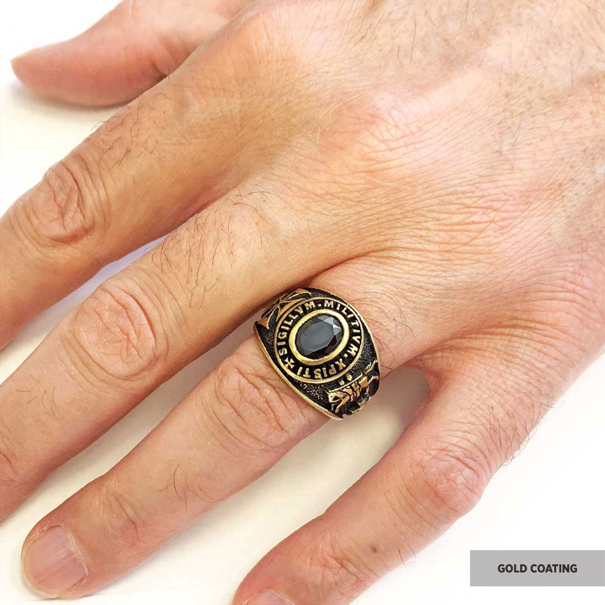 Sigillvm Militvm Xpisti Masonic Ring, Mason Jewelry, Custom Mason Ring - view 6