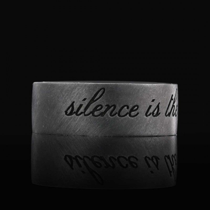 Silence Motto Band Ring