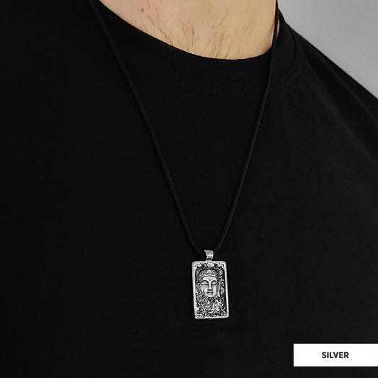 Silver Buddha Pendant Silver by SWISS PLUS - Buddhist Jewelry Collection - view 2