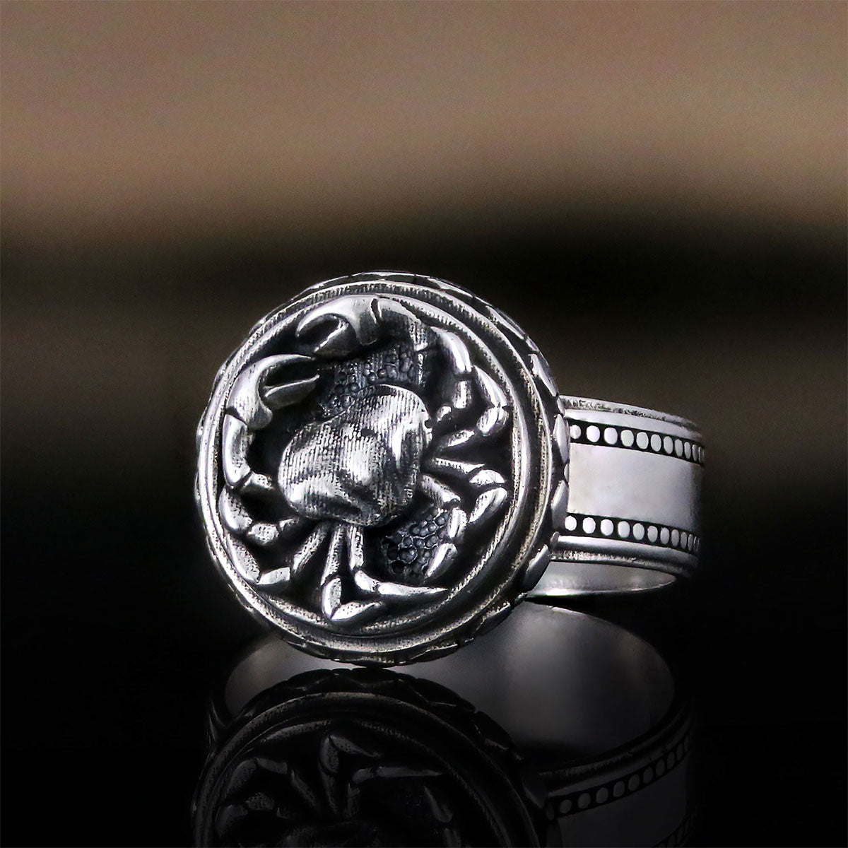 Silver Cancer Sign Ring - view 1