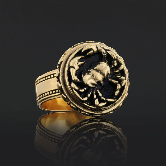 Silver Cancer Sign Ring