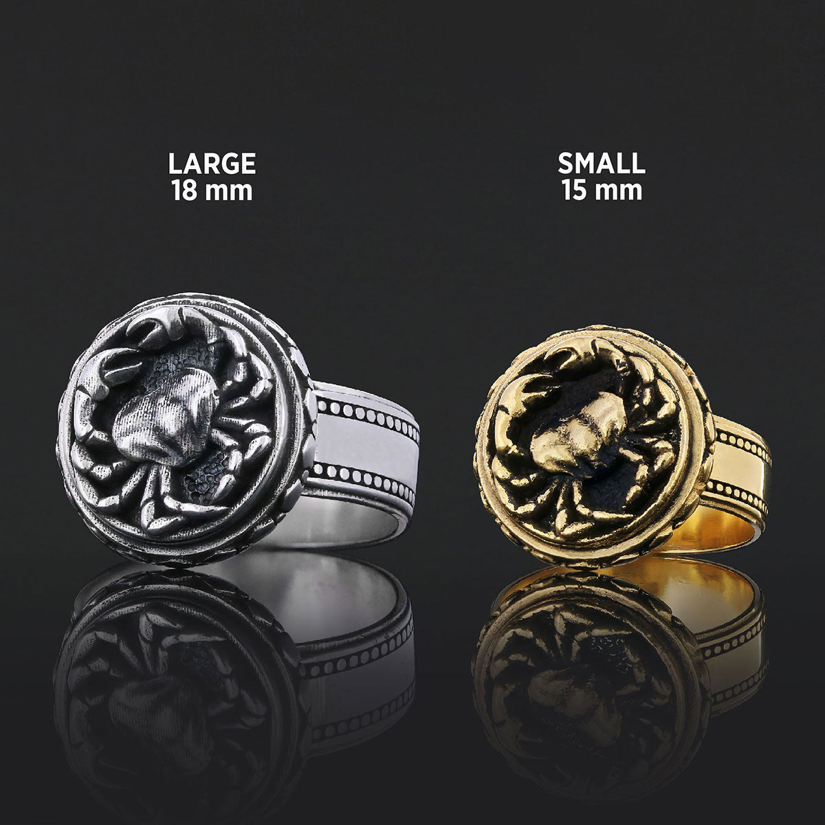 Silver Cancer Sign Ring