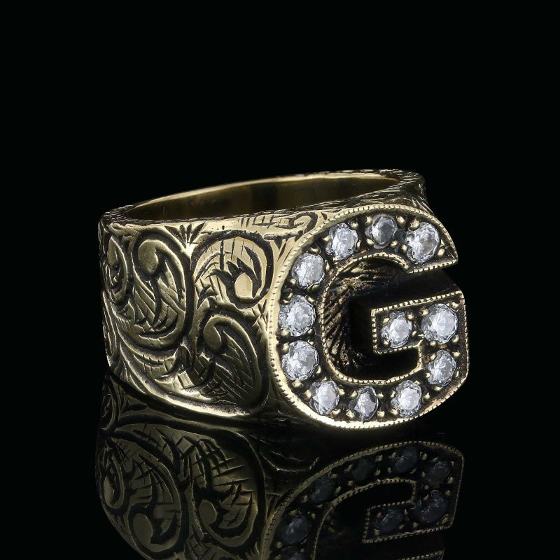925 Sterling Silver Celtic Letter G Ring by SWISS PLUS - Letter Collection - view 7