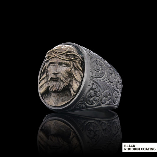 Silver Christian Jesus Ring - view 2