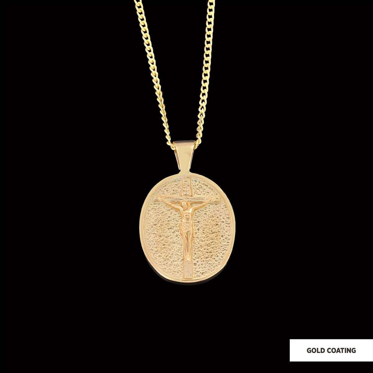 Silver Crucified Jesus Necklace, Crucifix Pendant, Christian Jewelry, Jesus Cross Necklace, Religious Jewelry Gold Coating