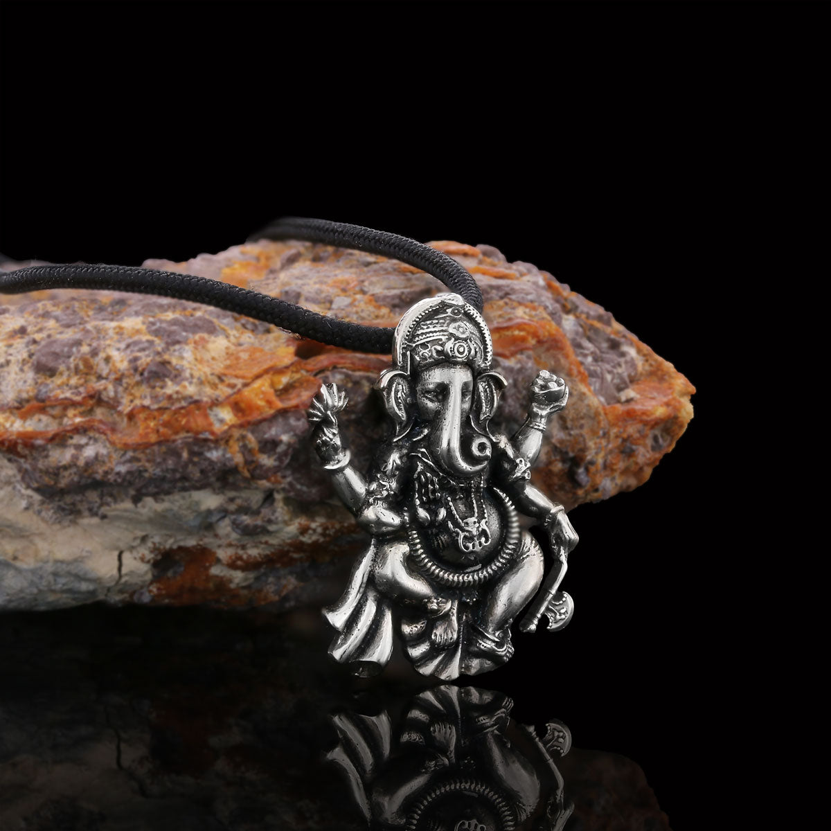 Silver Ganesha Pendant Silver by SWISS PLUS - Unique Pendants & Cool Design Necklaces - view 4