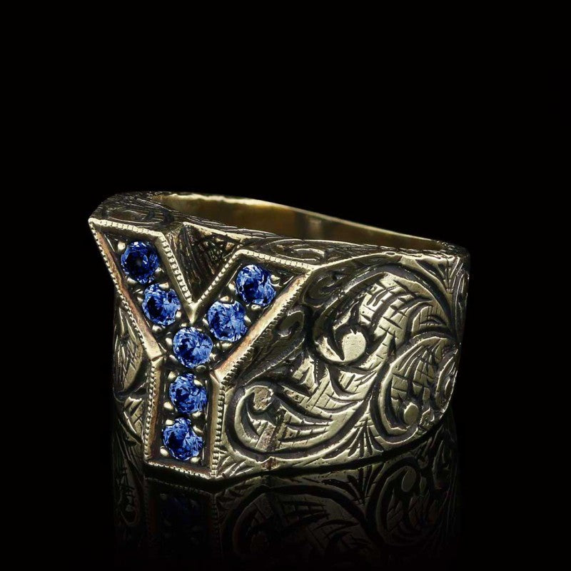Silver Letter Y Alphabet Ring - view 5