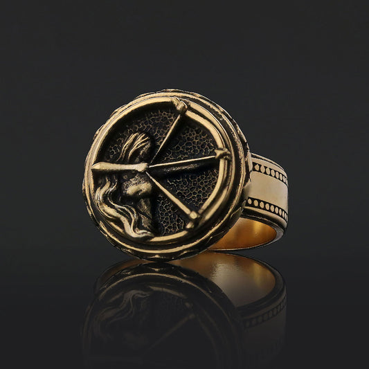 Silver Sagittarius Ring - view 2