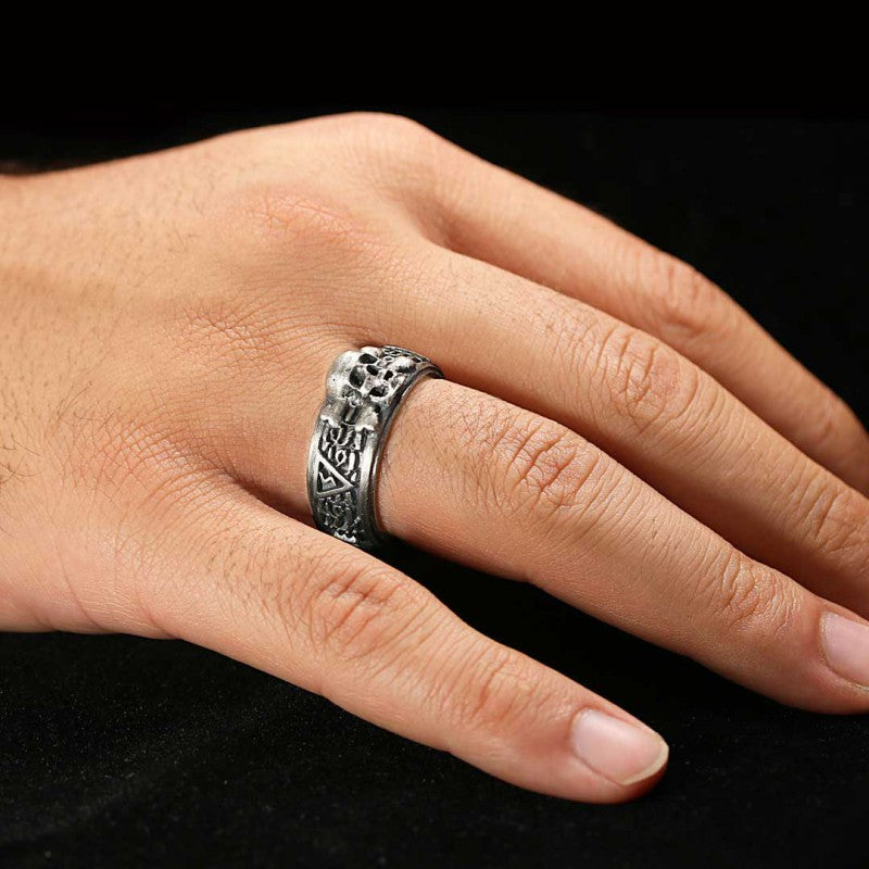 Silver Skull Special Design Ring by SWISS PLUS - Skull Rings - view 4