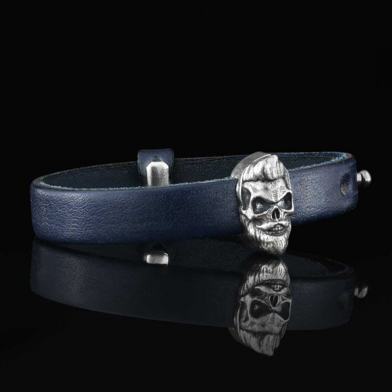 Skull Leather Bracelet by SWISS PLUS - Unique Design Leather Bracelets - view 7