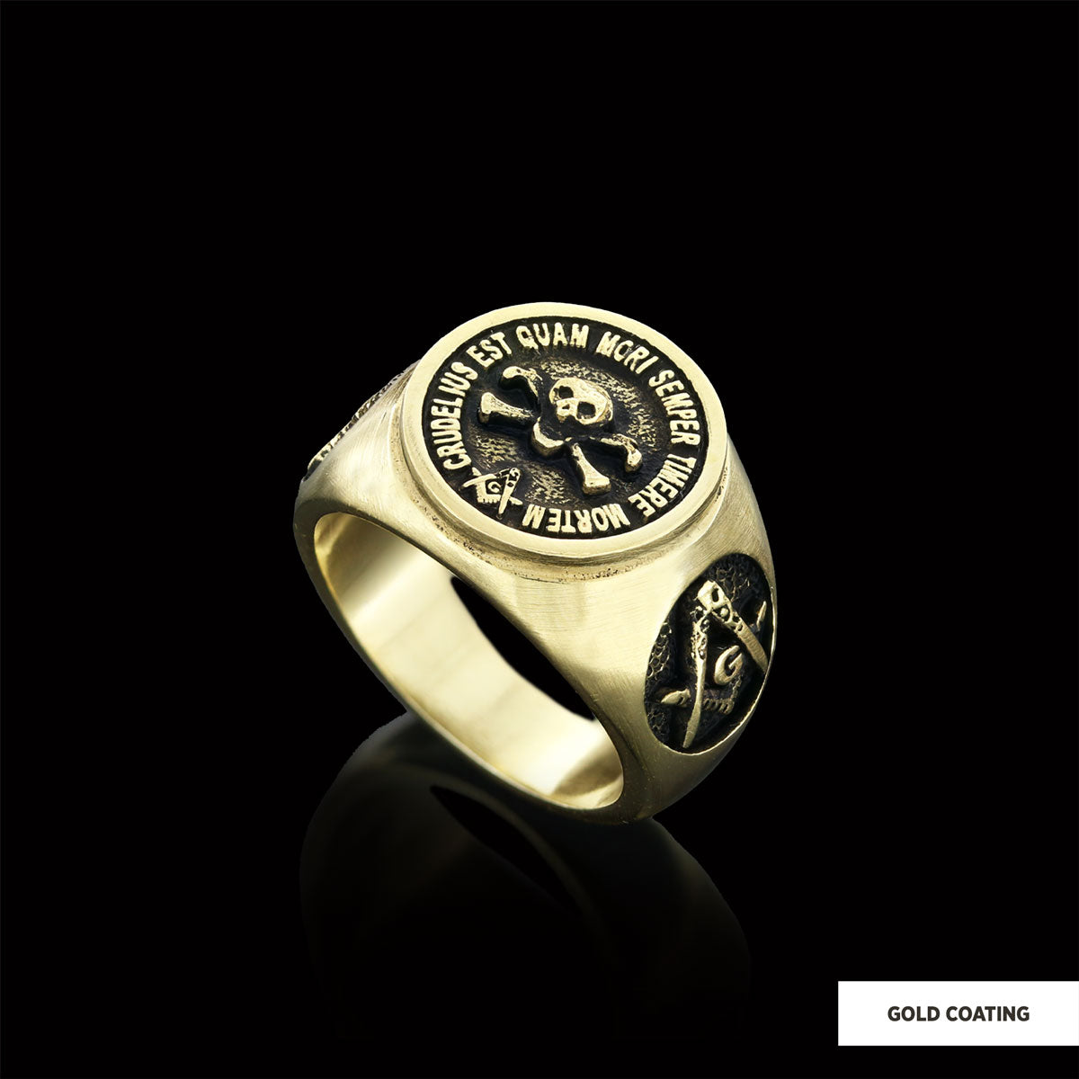 Skull and Crossbones Masonic Ring, Special Masonic Ring, Freemasonic Ring - view 2