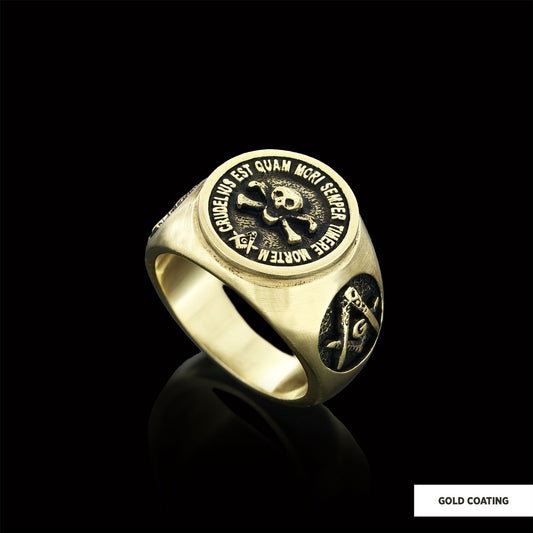 Skull and Crossbones Masonic Ring, Special Masonic Ring, Freemasonic Ring - view 2