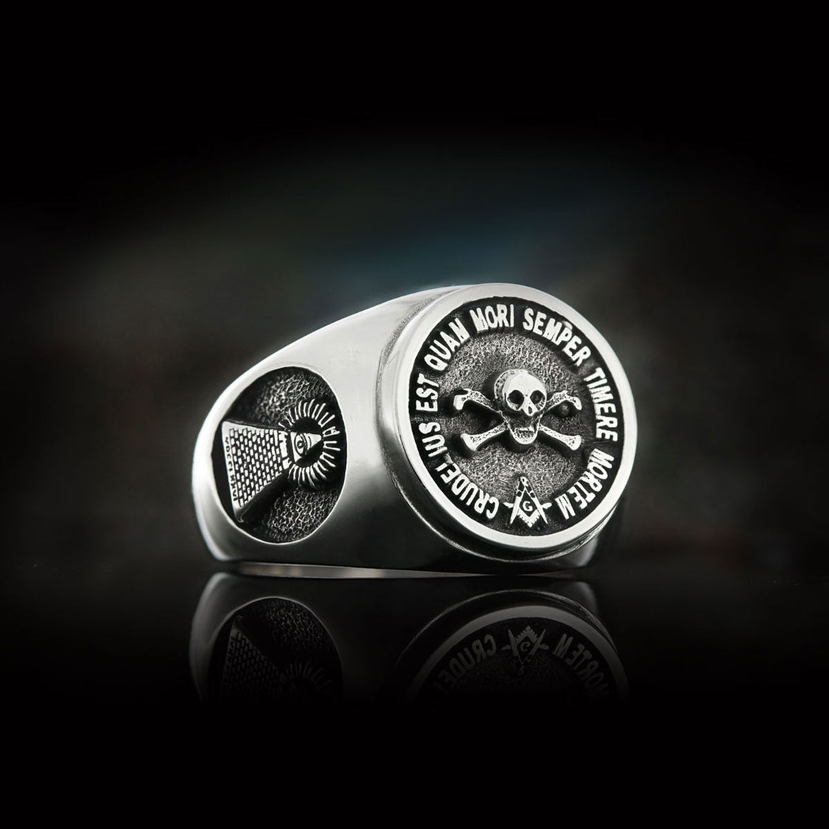 Skull and Crossbones Masonic Ring, Special Masonic Ring, Freemasonic Ring - view 1