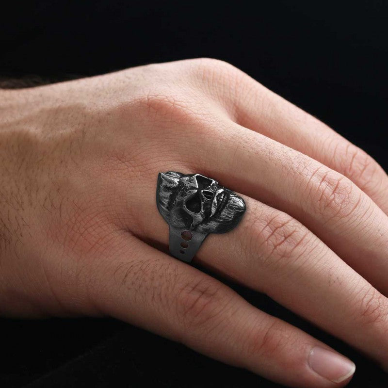 Skull with Beard Ring by SWISS PLUS - Skull Rings - view 7