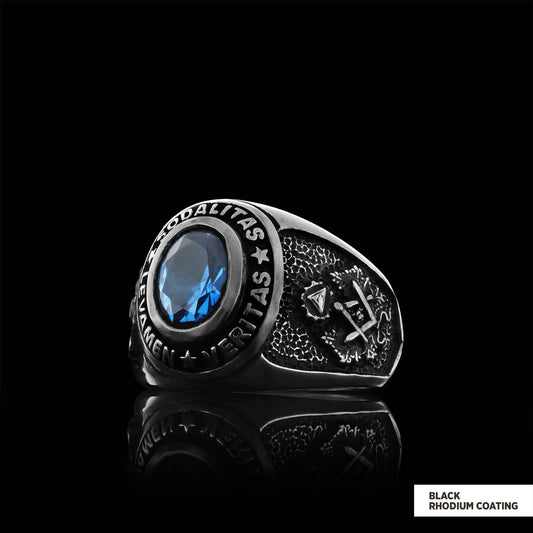Sodalitas Levamen Veritas Masonic Ring, nights Templar Ring, Master Masonic Ring