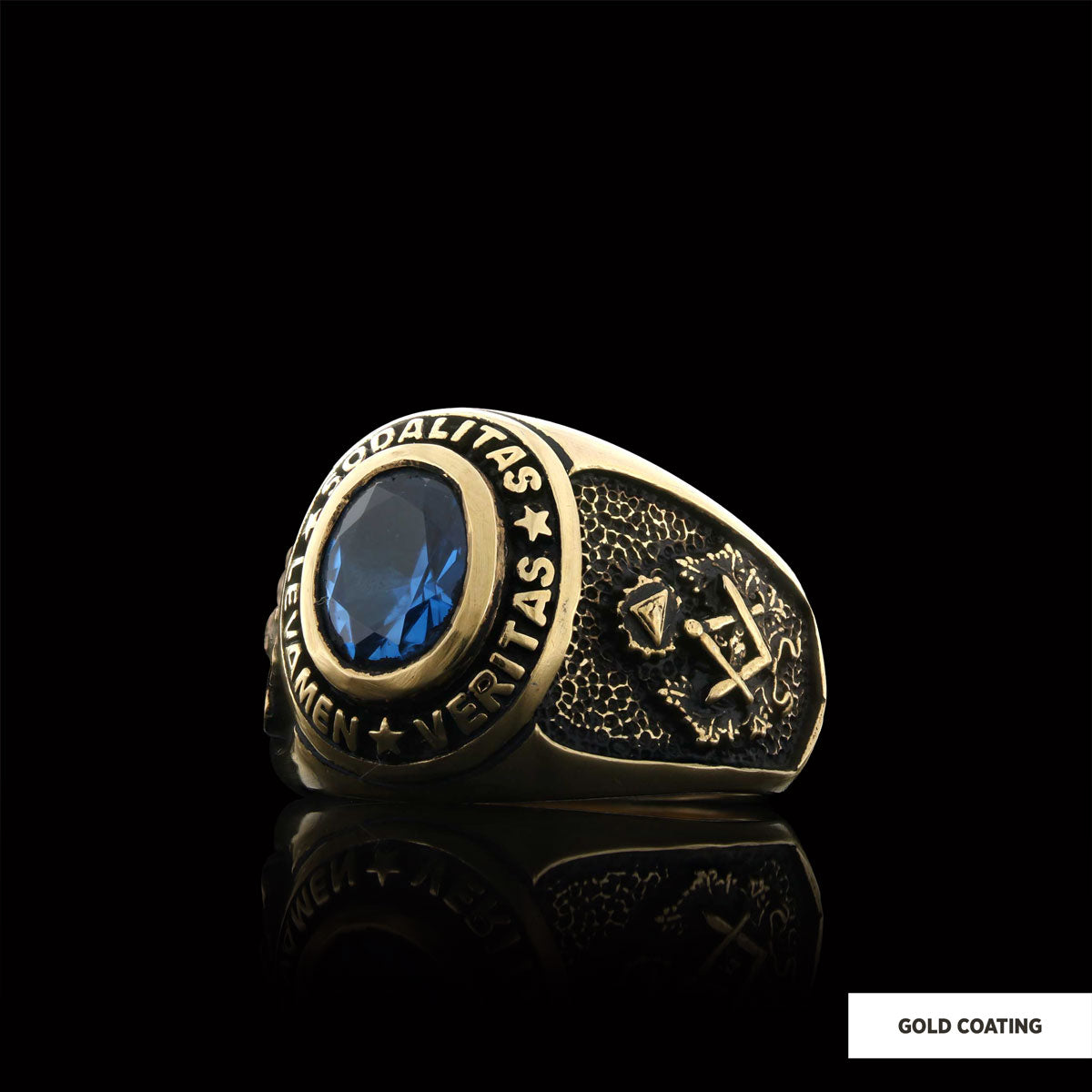 Sodalitas Levamen Veritas Masonic Ring, nights Templar Ring, Master Masonic Ring
