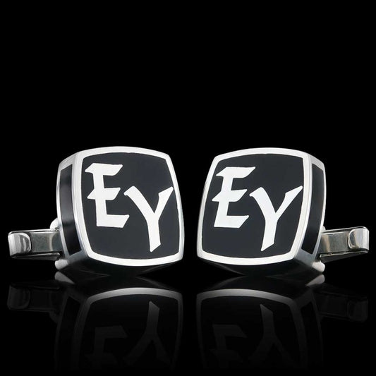 Special Design 925 Sterling Silver Letter Cufflinks by SWISS PLUS - Letter Collection - view 2